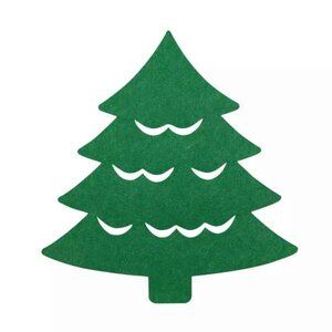 NWT (4) St. Nicholas Square Laser Cut Felt Christmas Tree Placemats